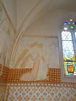 France, Ain, Le Plantay, Eglise, Chapelle, Peinture murale, Annonciation, Ange